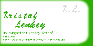 kristof lenkey business card